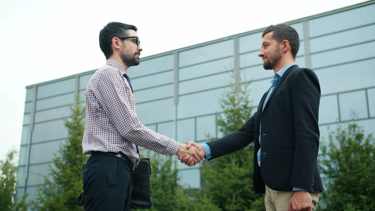 Young marketing professionals collaborating at a shared office desk